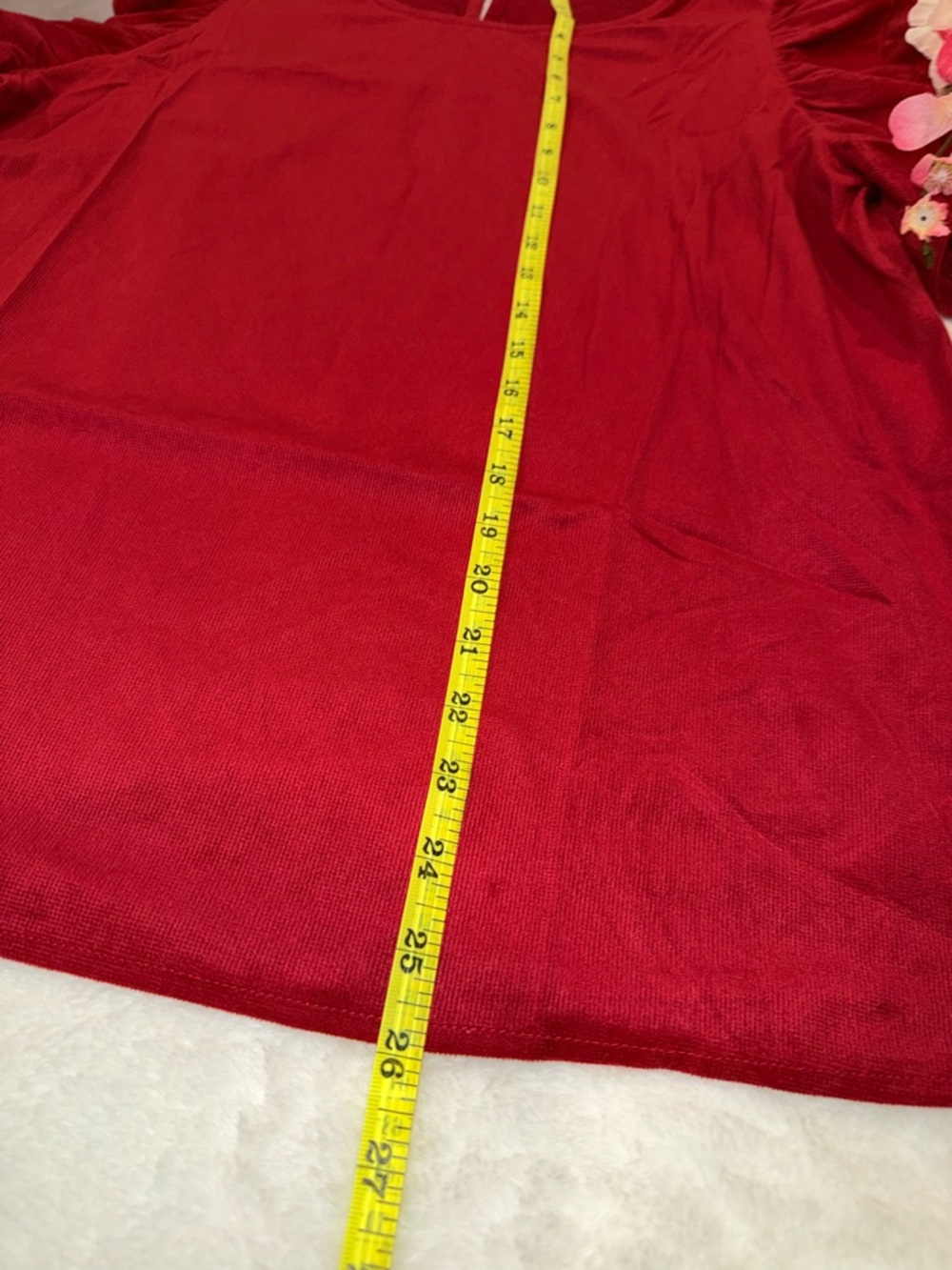 3 x 20$ NWOT Red Ruffle Sleeve Women’s Top Size L - Picture 2 of 6